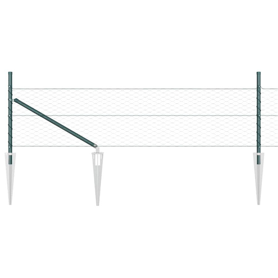 Afrasteringspaal Groen 100 x 0,5 m (36 mm gaas) Staal en PVC
