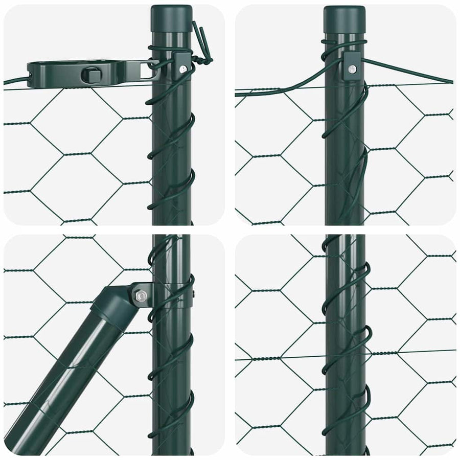 Afrasteringspaal Groen 100 x 0,5 m (50 mm gaas) Staal en PVC