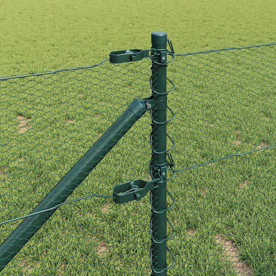 Afrasteringspaal Groen 100 x 0,6 m (13 mm gaas) Staal en PVC