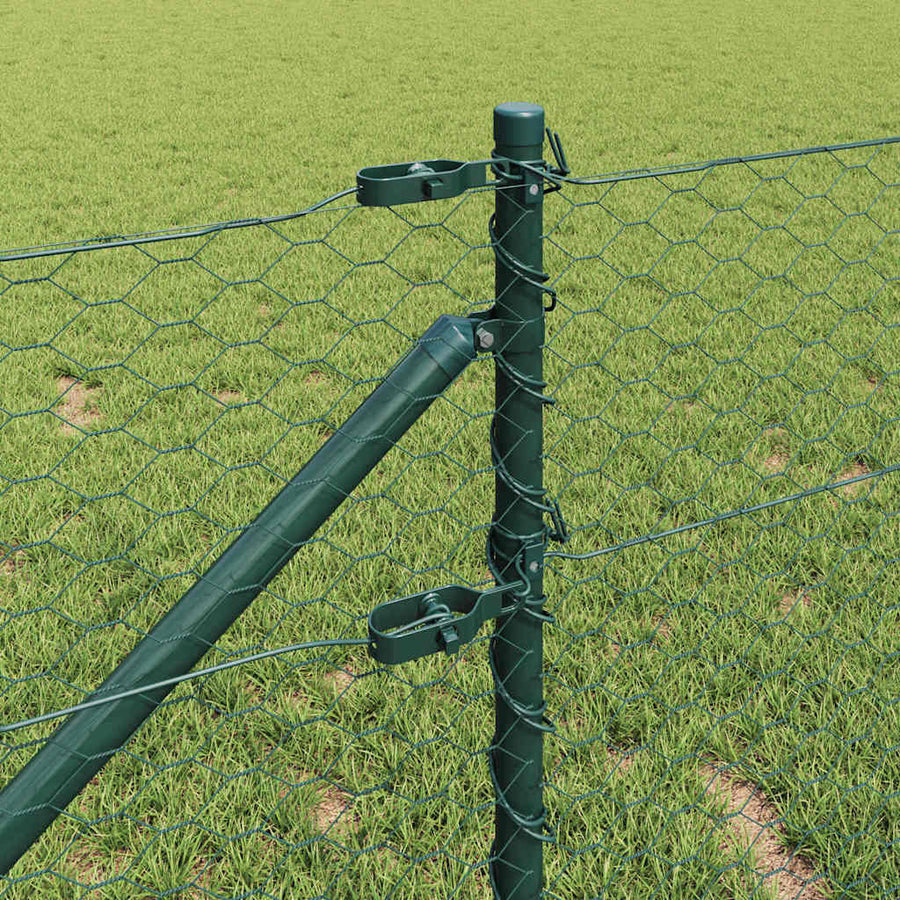 Afrasteringspaal Groen 100 x 0,6 m (36 mm gaas) Staal en PVC