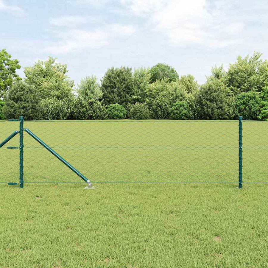 Afrasteringspaal Groen 100 x 0,6 m (36 mm gaas) Staal en PVC