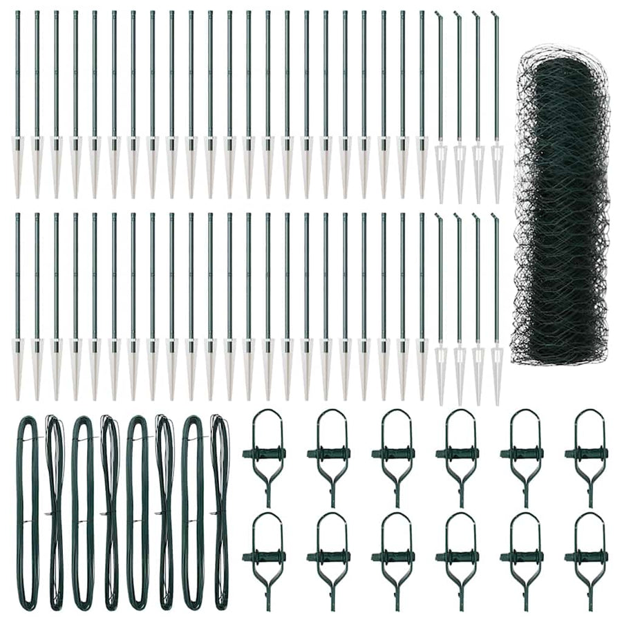 Afrasteringspaal Groen 100 x 0,6 m (36 mm gaas) Staal en PVC