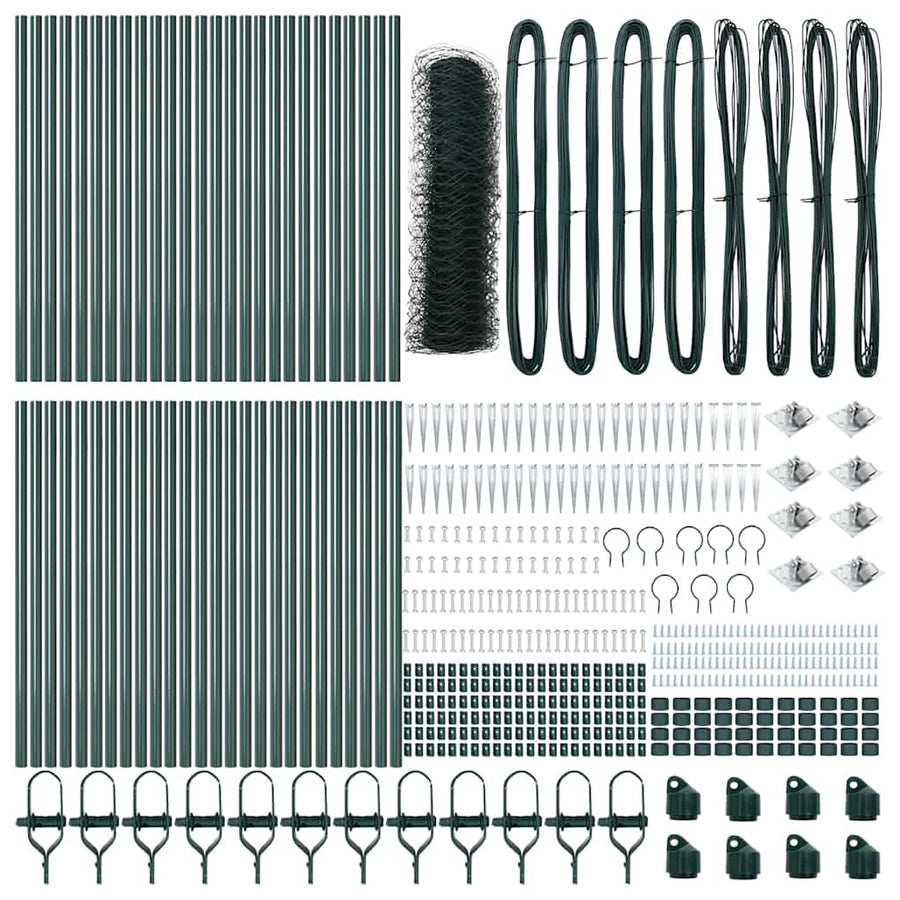 Afrasteringspaal Groen 100 x 0,6 m (36 mm gaas) Staal en PVC