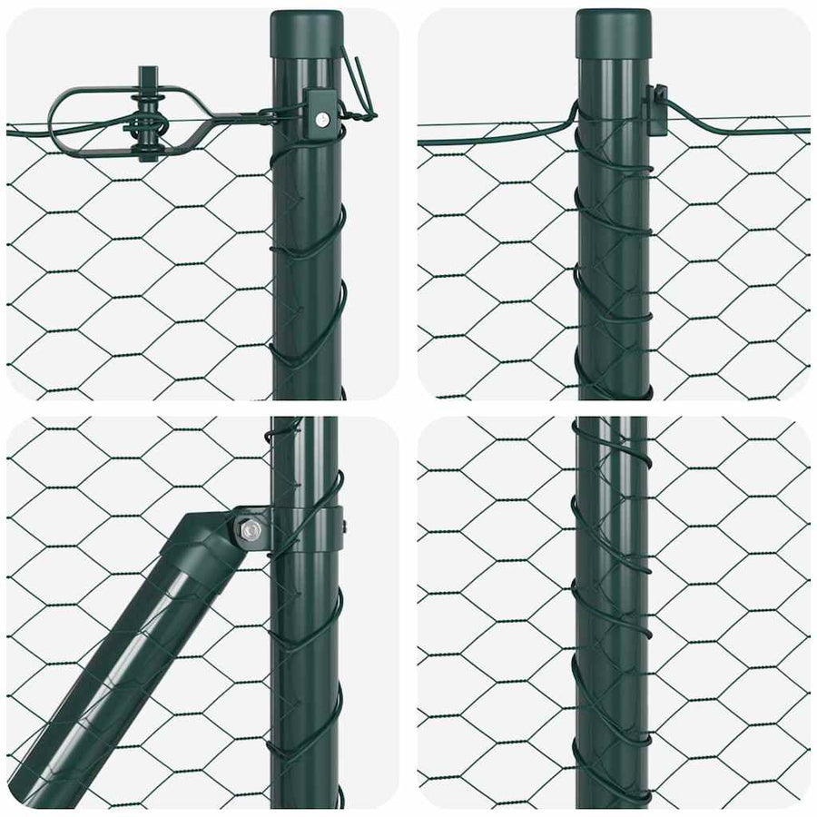 Afrasteringspaal Groen 100 x 0,8 m (25 mm gaas) Staal en PVC