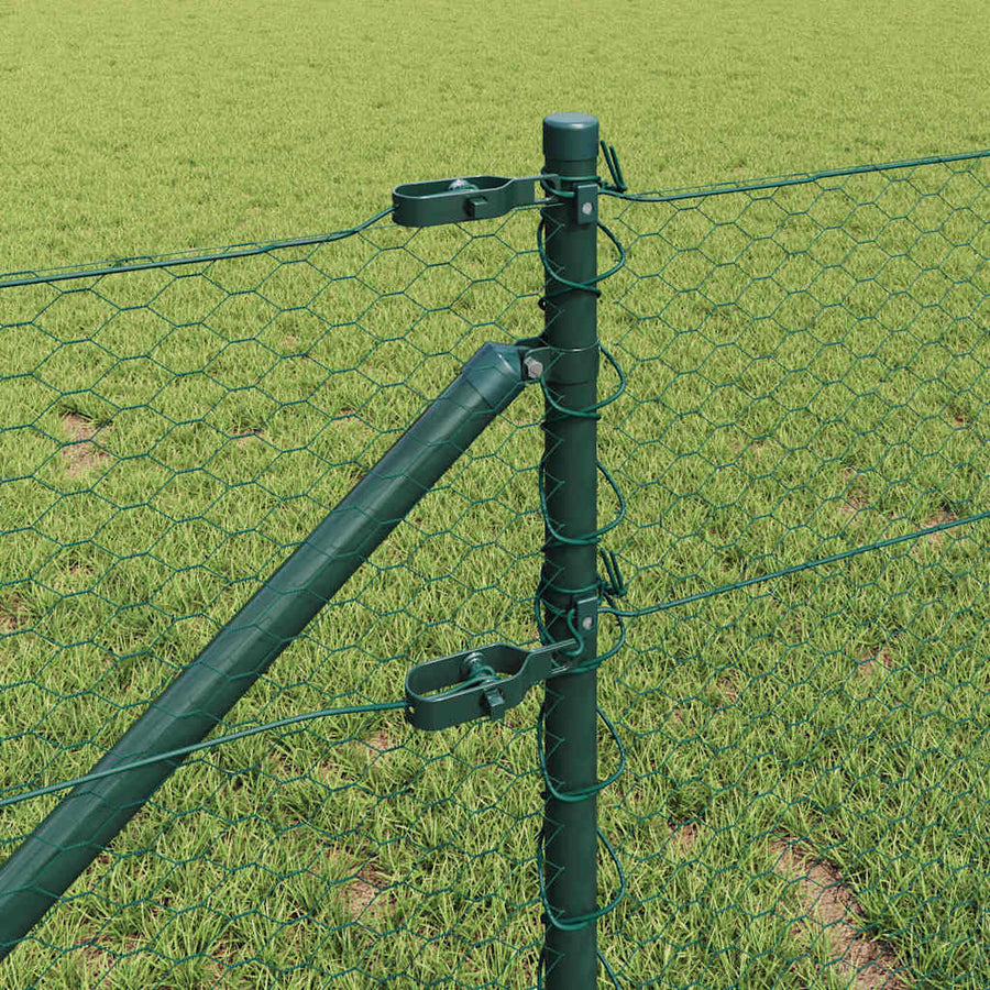 Afrasteringspaal Groen 100 x 0,8 m (25 mm gaas) Staal en PVC