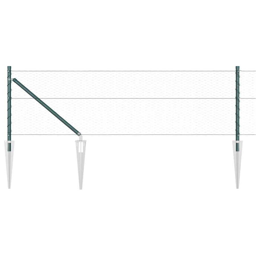 Afrasteringspaal Groen 100 x 0,8 m (25 mm gaas) Staal en PVC