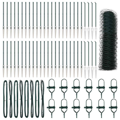 Afrasteringspaal Groen 100 x 1 m (36 mm gaas) Staal en PVC