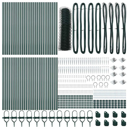 Afrasteringspaal Groen 100 x 1 m (36 mm gaas) Staal en PVC