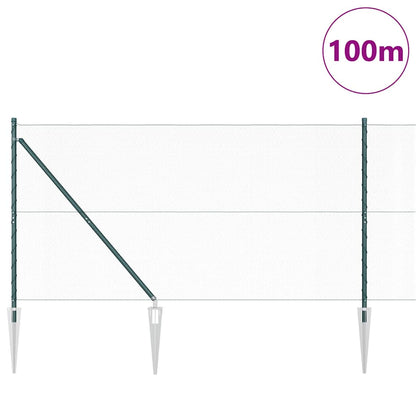 Afrasteringspaal Groen 100 x 1,2 m (13 mm gaas) Staal en PVC