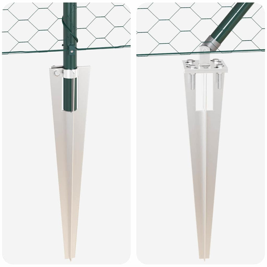 Afrasteringspaal Groen 100 x 1,2 m (50 mm gaas) Staal en PVC