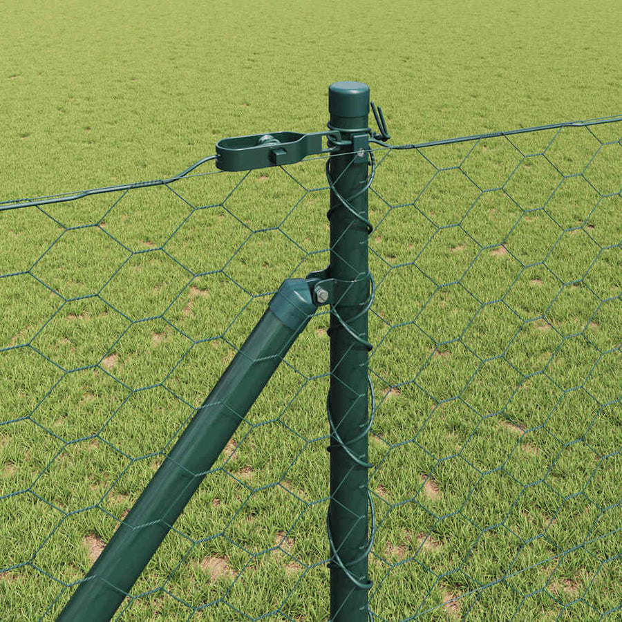 Afrasteringspaal Groen 100 x 1,2 m (50 mm gaas) Staal en PVC