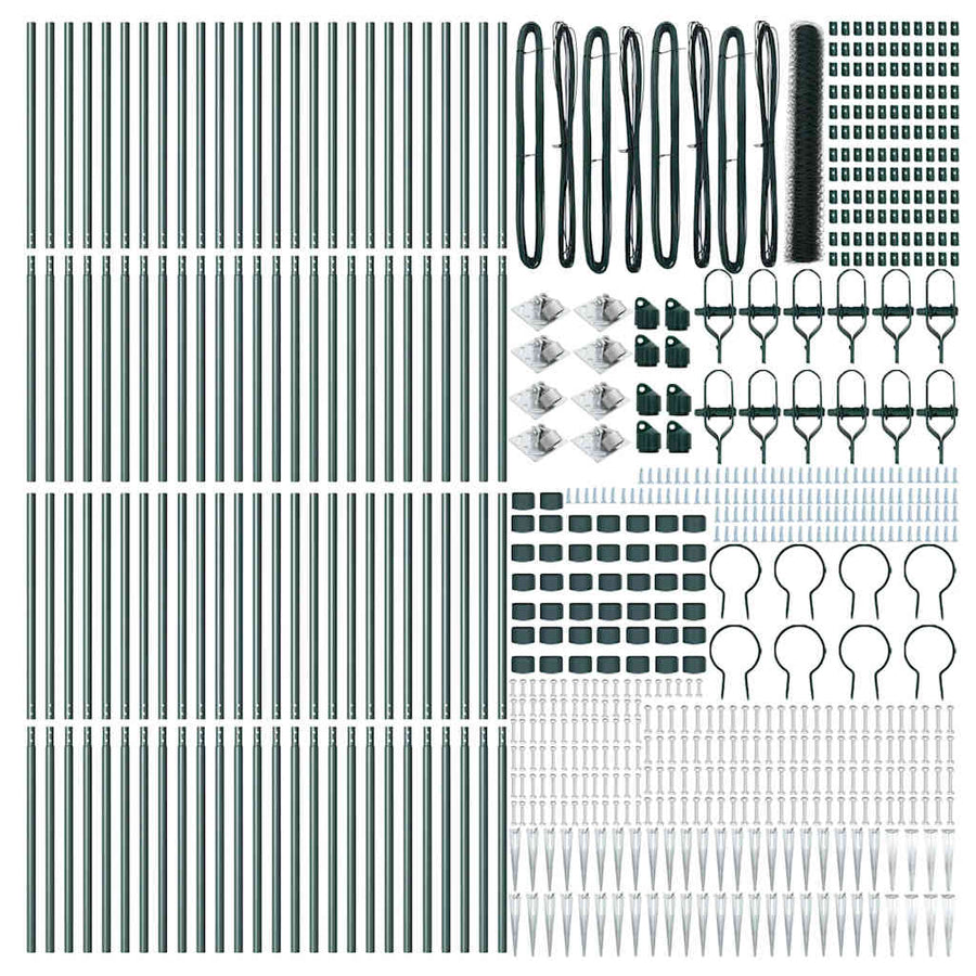 Afrasteringspaal Groen 100 x 1,2 m (50 mm gaas) Staal en PVC