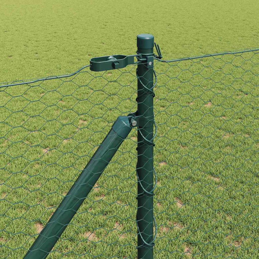Afrasteringspaal Groen 100 x 1,4 m (25 mm gaas) Staal en PVC