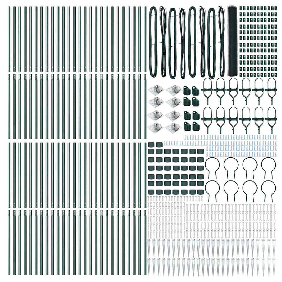 Afrasteringspaal Groen 100 x 1,4 m (25 mm gaas) Staal en PVC
