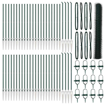 Afrasteringspaal Groen 100 x 1,4 m (36 mm gaas) Staal en PVC