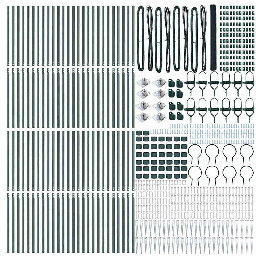 Afrasteringspaal Groen 100 x 1,5 m (25 mm gaas) Staal en PVC