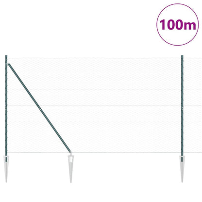 Afrasteringspaal Groen 100 x 1,5 m (36 mm gaas) Staal en PVC