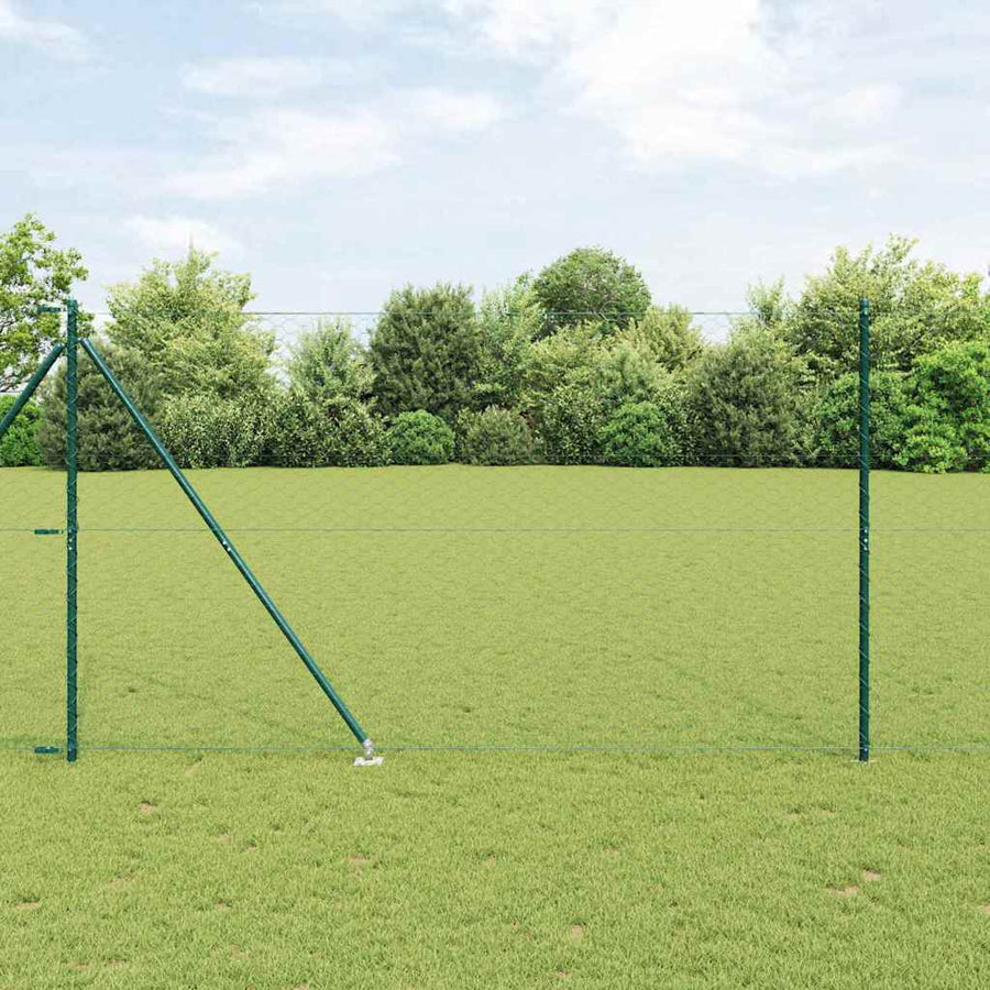 Afrasteringspaal Groen 100 x 1,5 m (50 mm gaas) Staal en PVC