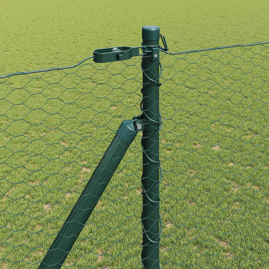 Afrasteringspaal Groen 100 x 1,6 m (25 mm gaas) Staal en PVC