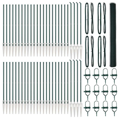 Afrasteringspaal Groen 100 x 1,6 m (25 mm gaas) Staal en PVC