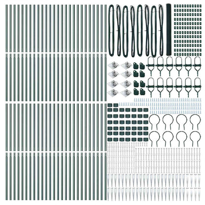 Afrasteringspaal Groen 100 x 1,6 m (25 mm gaas) Staal en PVC