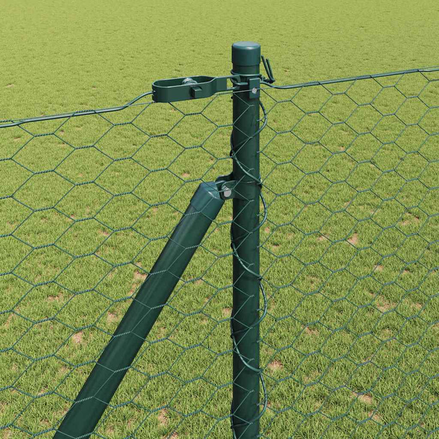 Afrasteringspaal Groen 100 x 1,6 m (36 mm gaas) Staal en PVC