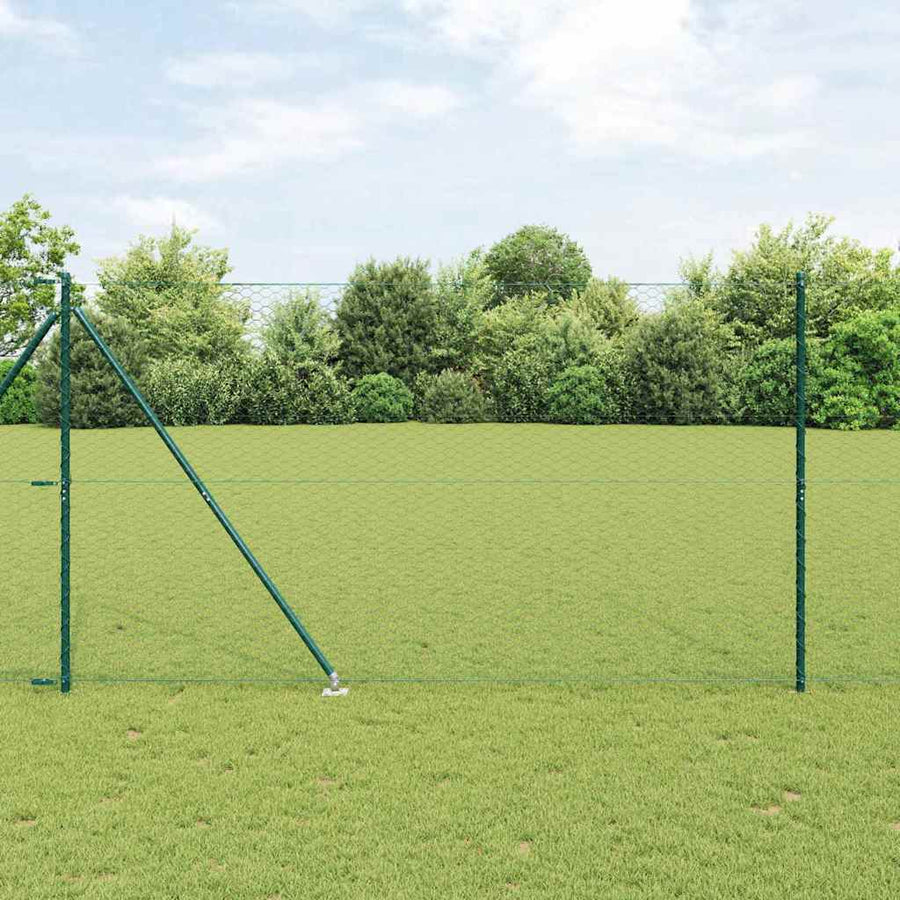 Afrasteringspaal Groen 100 x 1,6 m (36 mm gaas) Staal en PVC