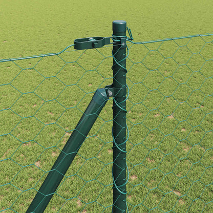 Afrasteringspaal Groen 100 x 1,6 m (50 mm mazen) Staal en PVC