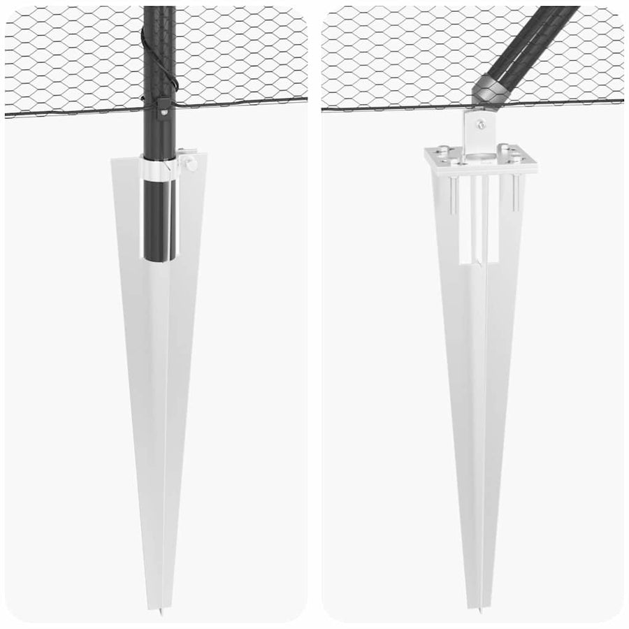 Afrasteringspaal Grijs 10 x 0,5 m (13 mm gaas) Staal en PVC