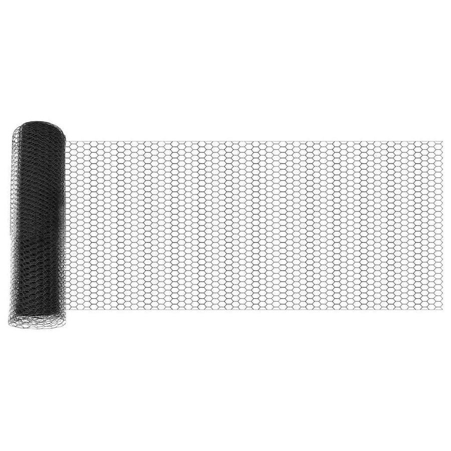 Afrasteringspaal Grijs 10 x 0,6 m (25 mm gaas) Staal en PVC