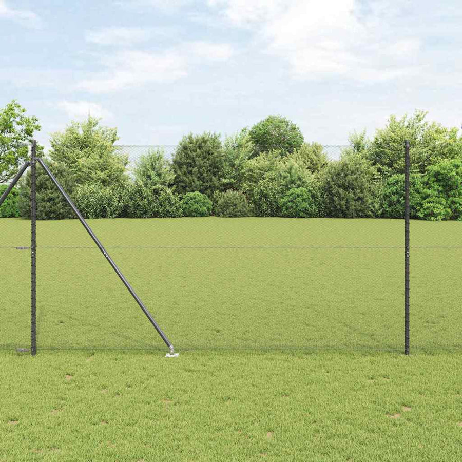 Afrasteringspaal Grijs 10 x 1,6 m (13 mm gaas) Staal en PVC