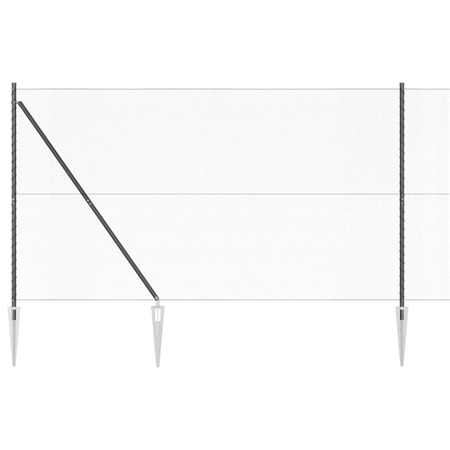 Afrasteringspaal Grijs 10 x 1,6 m (13 mm gaas) Staal en PVC