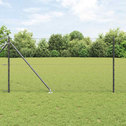 Afrasteringspaal Grijs 25 x 1,4 m (36 mm gaas) Staal en PVC