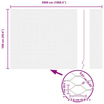 Afrasteringspaal Grijs 50 x 1 m (13 mm gaas) Staal en PVC