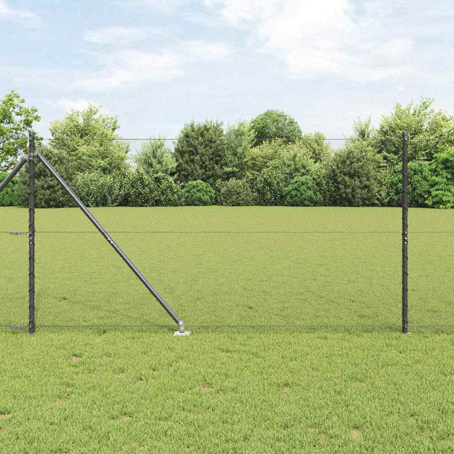 Afrasteringspaal Grijs 50 x 1,2 m (13 mm gaas) Staal en PVC