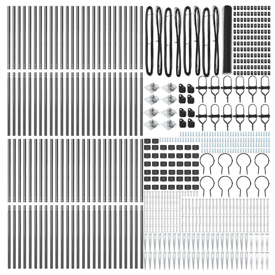 Afrasteringspaal Grijs 100 x 1,2 m (13 mm gaas) Staal en PVC