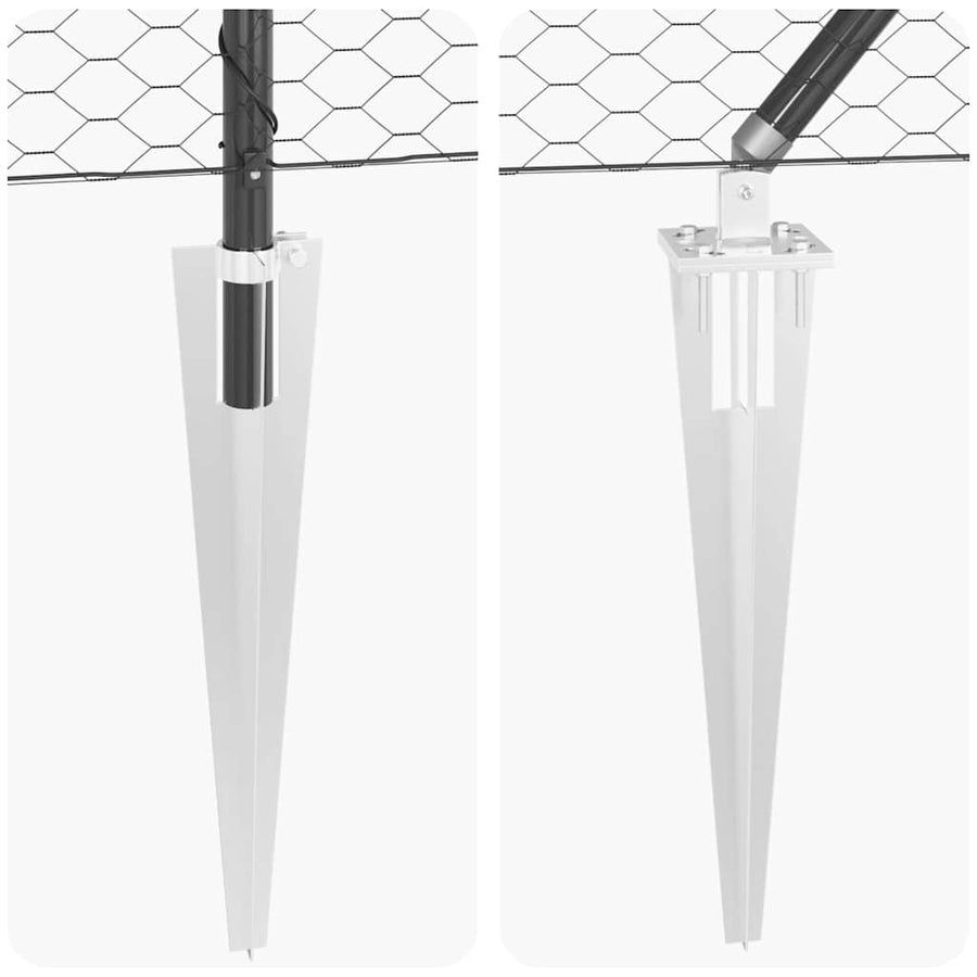 Afrasteringspaal Grijs 100 x 1,2 m (25 mm gaas) Staal en PVC