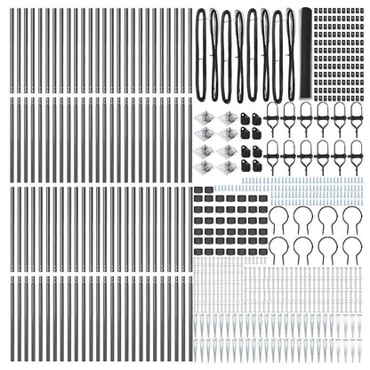Afrasteringspaal Grijs 100 x 1,2 m (25 mm gaas) Staal en PVC