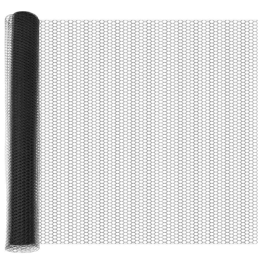 Afrasteringspaal Grijs 100 x 1,2 m (25 mm gaas) Staal en PVC