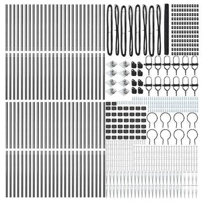 Afrasteringspaal Grijs 100 x 1,6 m (36 mm gaas) Staal en PVC