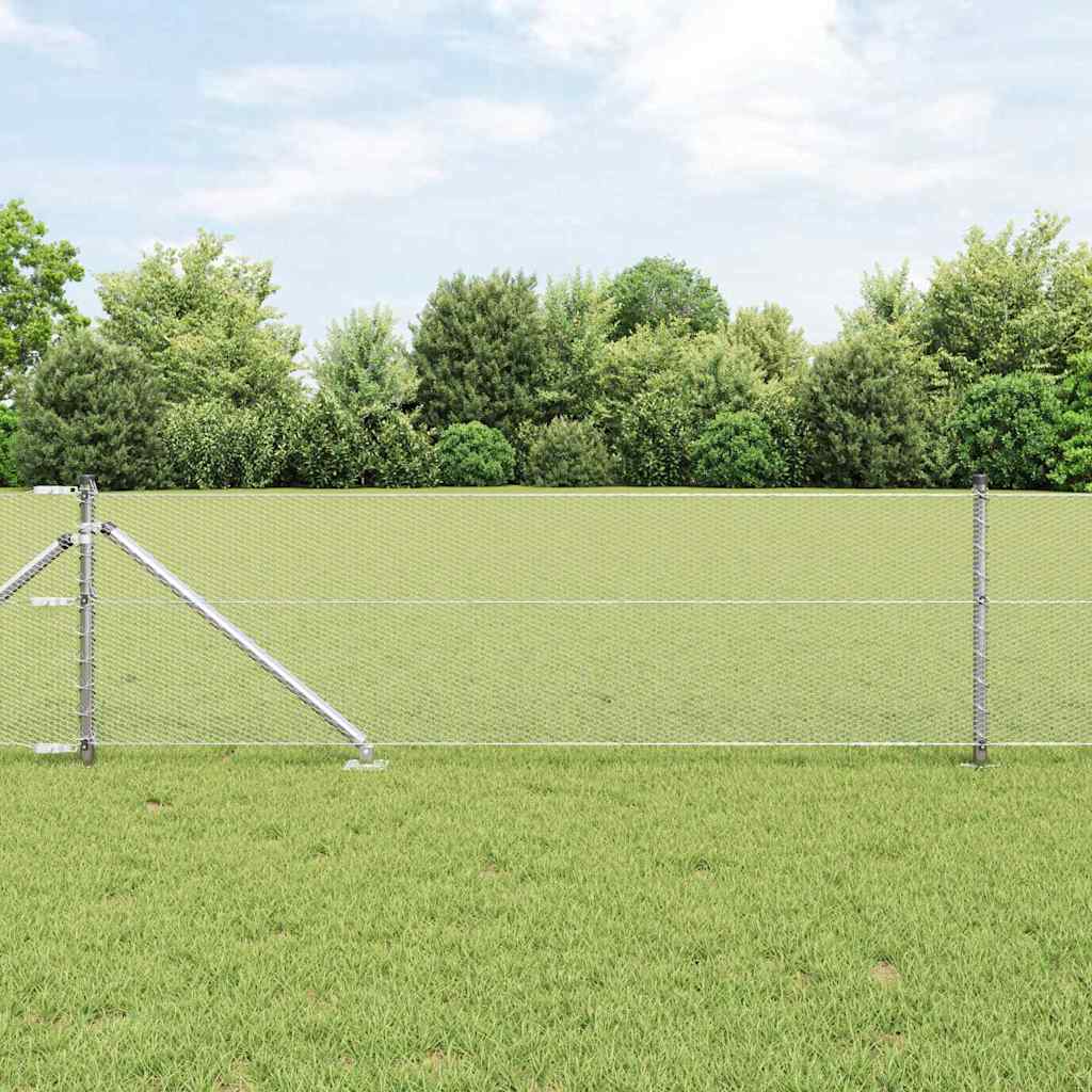 Afrasteringspaal Zilver 10 x 0,6 m (13 mm gaas) Staal