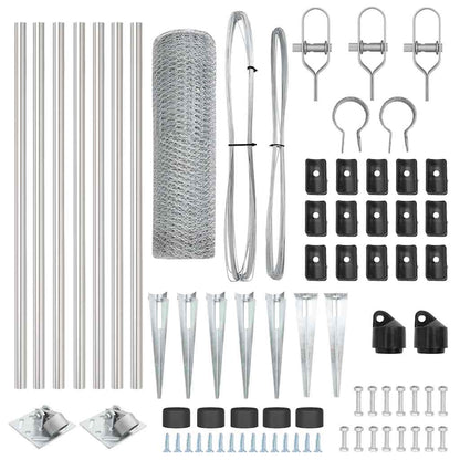 Afrasteringspaal Zilver 10 x 0,6 m (13 mm gaas) Staal