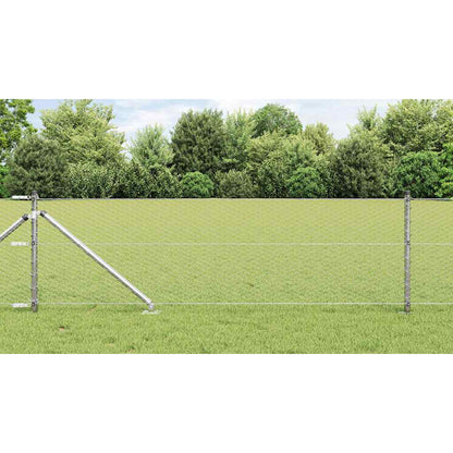 Afrasteringspaal Zilver 10 x 0,6 m (25 mm gaas) Staal
