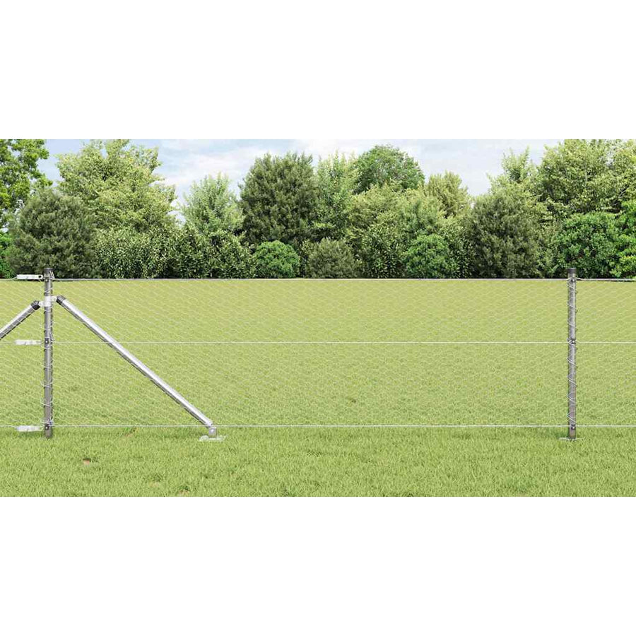 Afrasteringspaal Zilver 10 x 0,6 m (25 mm gaas) Staal