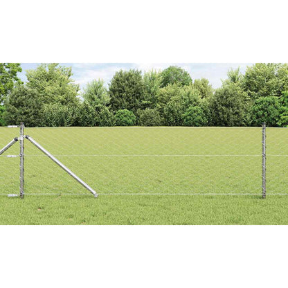 Afrasteringspaal Zilver 10 x 0,6 m (50 mm gaas) Staal