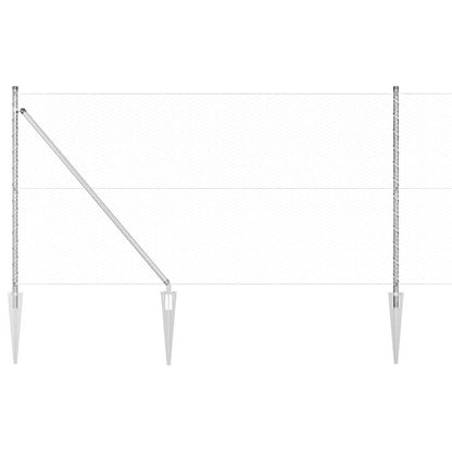 Afrasteringspaal Zilver 10 x 1 m (25 mm gaas) Staal