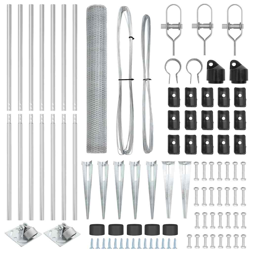 Afrasteringspaal Zilver 10 x 1,4 m (25 mm gaas) Staal