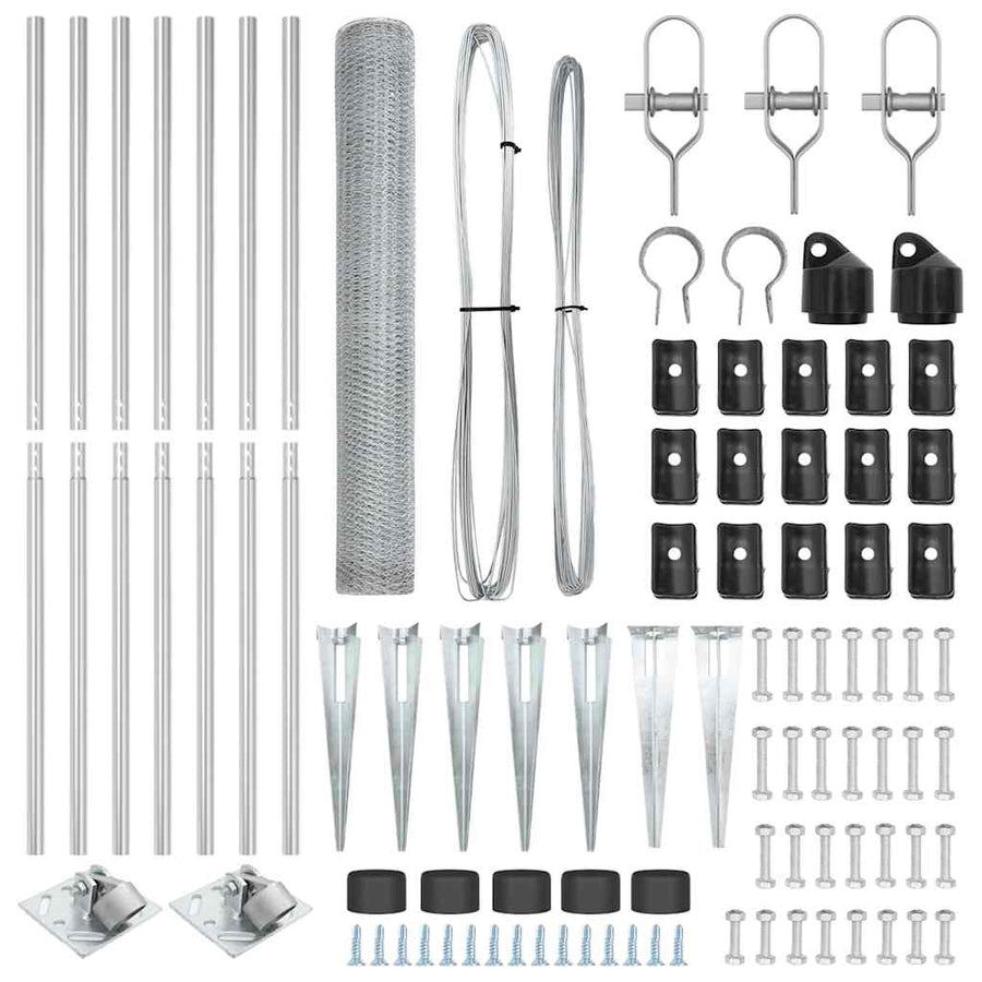 Afrasteringspaal Zilver 10 x 1,4 m (25 mm gaas) Staal