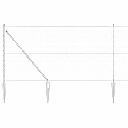 Afrasteringspaal Zilver 10 x 1,4 m (36 mm gaas) Staal