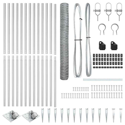 Afrasteringspaal Zilver 10 x 1,4 m (36 mm gaas) Staal